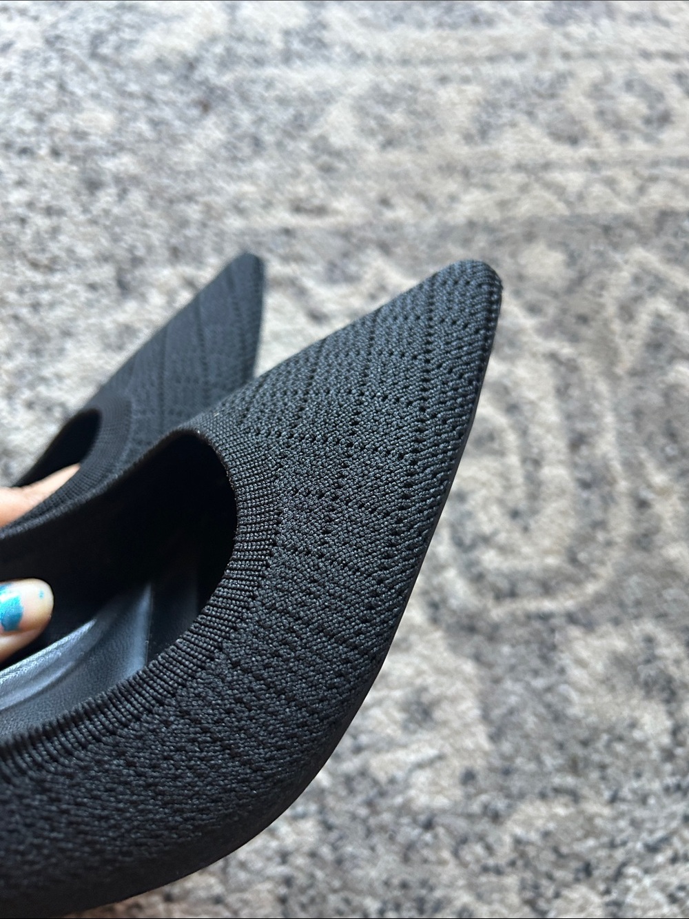 Cosy Island Black Pointed Mary Jane Bow Heels - Picture 5 of 8